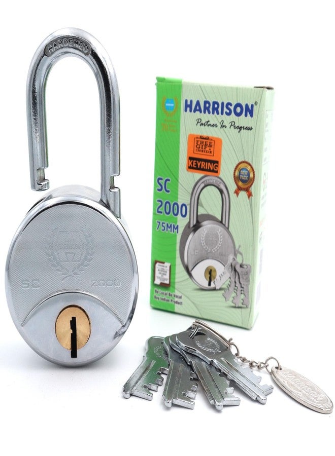 Harrison Padlocks/Round Padlock 75mm 12 Lever with 4 Keys SC-2000-0558 Pack of 1/ Padlock, Padlocks, Locks for Home, Locks for Main Door, gate - Image 2